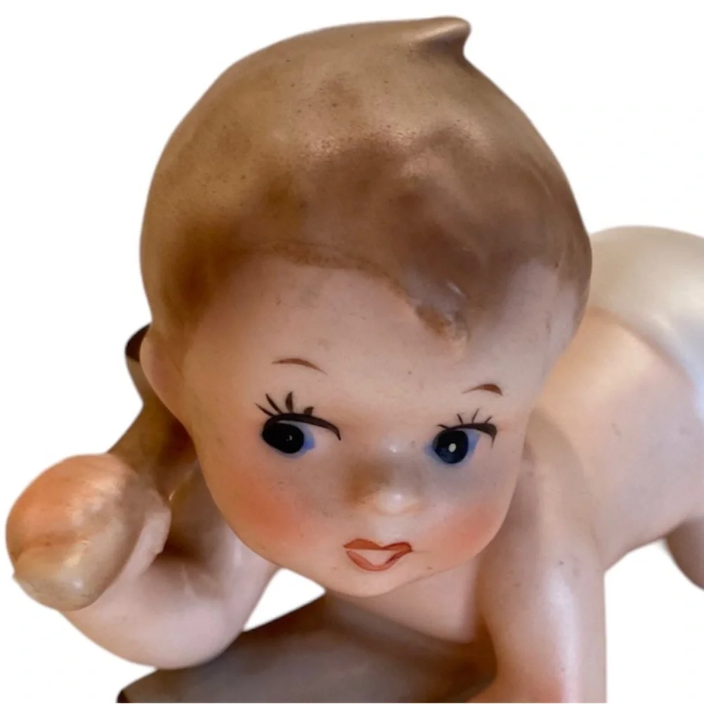 Vintage 1962 Napco C 5480 Porcelain Piano Baby Collectible Antique Figurine